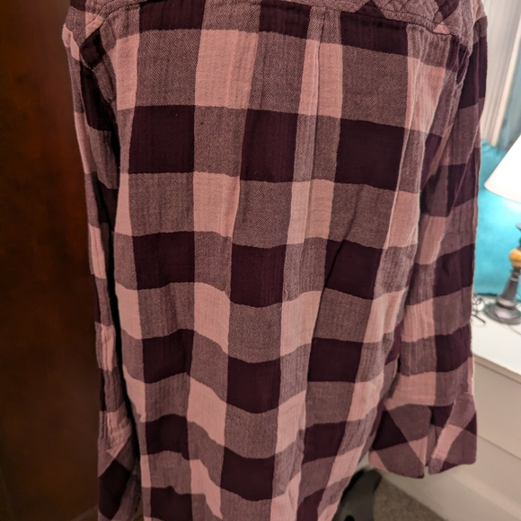 Time and Tru Pink and Purple Plaid Tunic - Picture 2 of 7